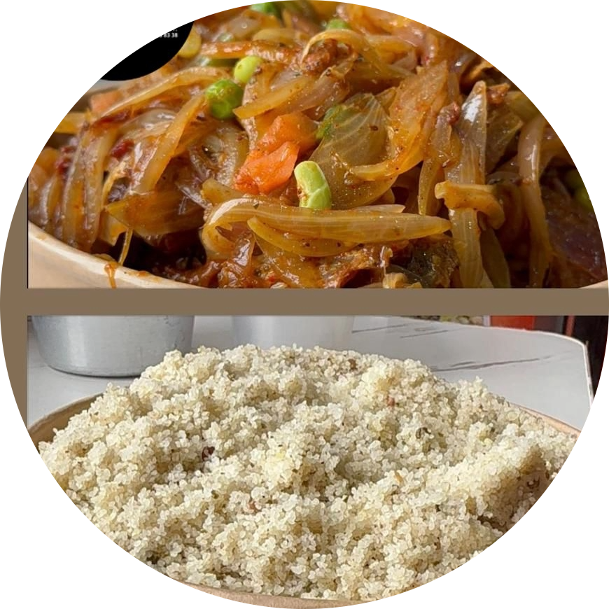 Demi  Poulet Fumé Sauté + Fonio