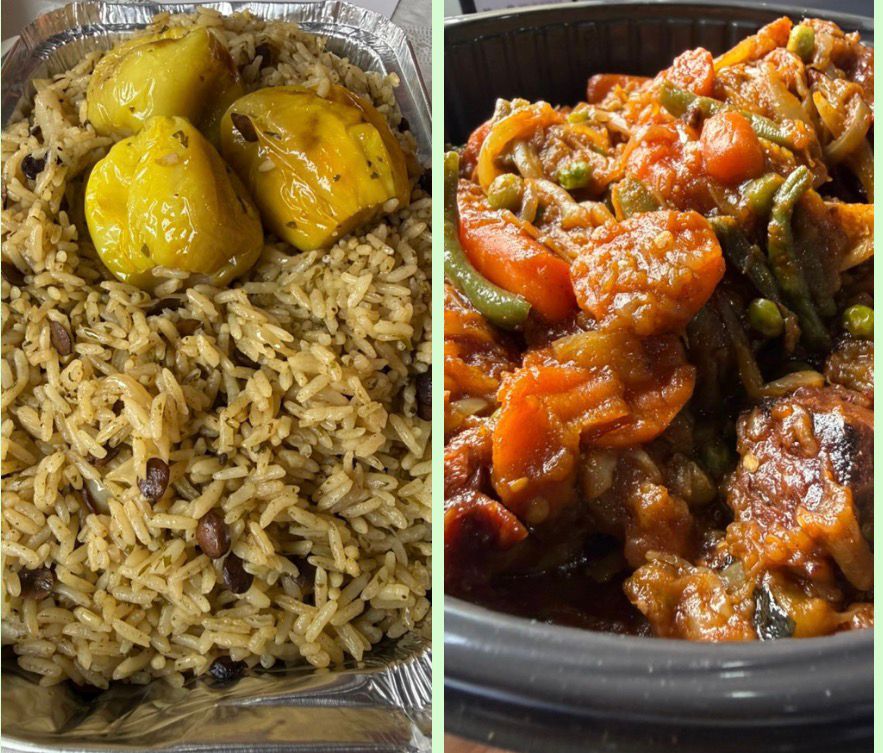 Demi pintade Fumée Sautée + Riz Soumbara